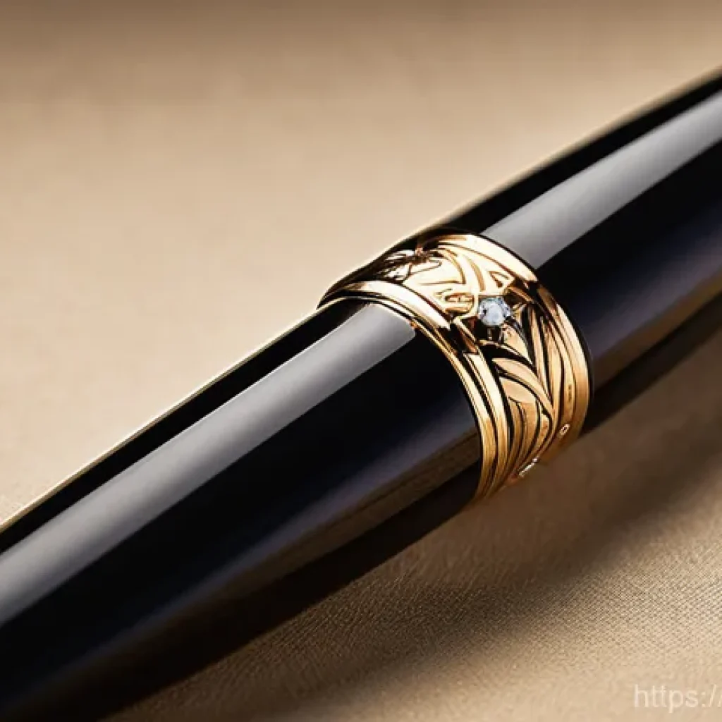 몽블랑 마이스터스튁 시리즈의 인기 비결 - A close-up, detailed shot of a Montblanc Meisterstück fountain pen, emphasizing its meticulous craft...