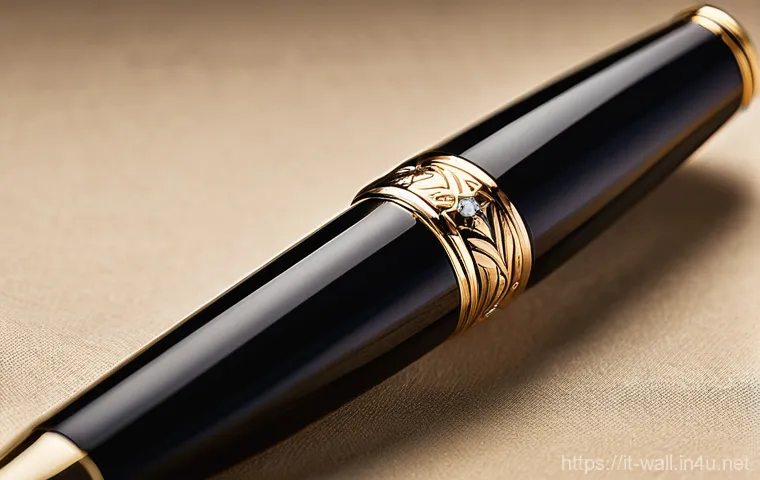 몽블랑 마이스터스튁 시리즈의 인기 비결 - A close-up, detailed shot of a Montblanc Meisterstück fountain pen, emphasizing its meticulous craft...
