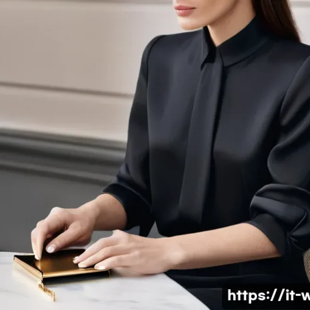 생로랑 모노그램 카드홀더 vs 루루 지갑 - **Prompt:** A chic, elegant Italian woman in her early 30s, dressed in a sophisticated, non-revealin...