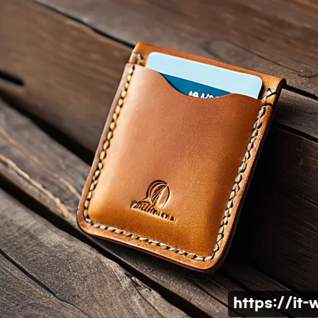 에코백과 어울리는 슬림 지갑 추천 - A sleek, slim wallet made from vegetable-tanned leather, showcased inside a natural cotton eco-bag. ...